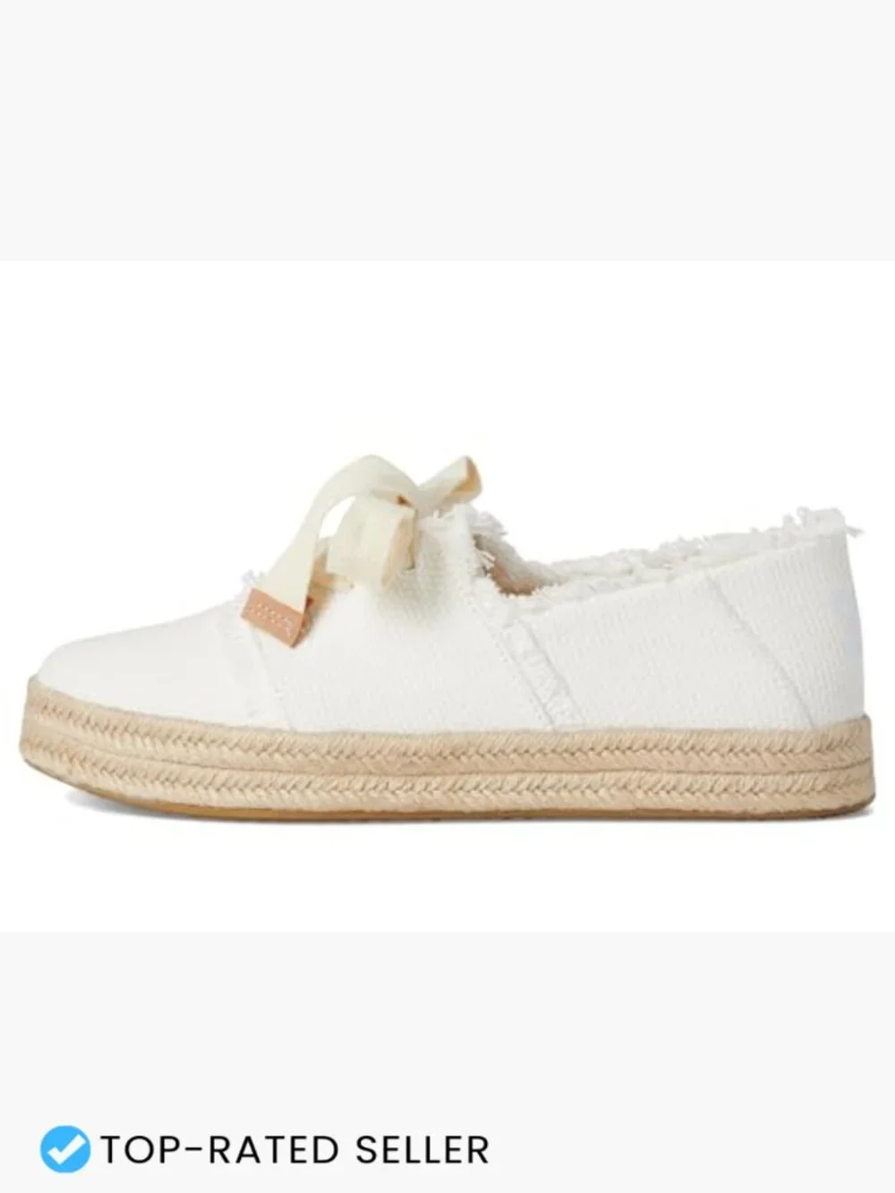 Lace-Up Espadrille Platform Cotton Frayed Detail Casual Comfort Spring Summer